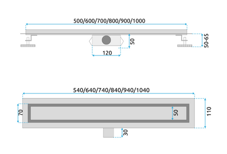 Odpływ Liniowy NEOX Black Czarny 