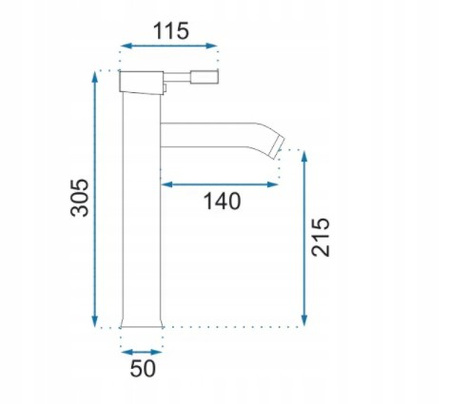 Bateria Umywalkowa Graf Czarna Wysoka