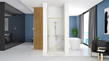 Drzwi Prysznicowe Przesuwne Rapid Slide Złoto Szczotkowane