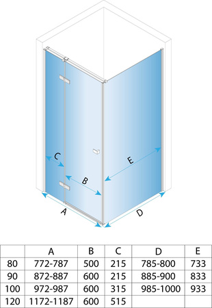 Kabina Prysznicowa Narożna Atlas Chrom