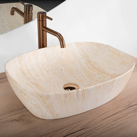Umywalka Nablatowa Freja Travertine Matt