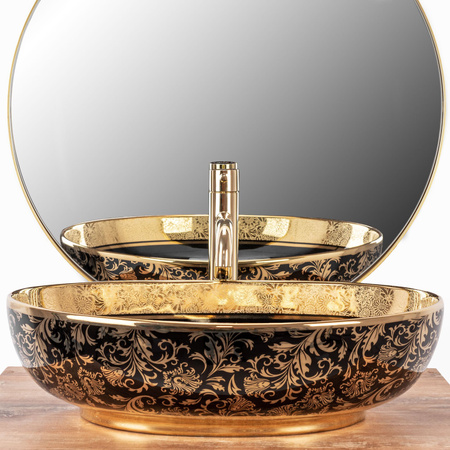 Umywalka Nablatowa Margot Black Gold