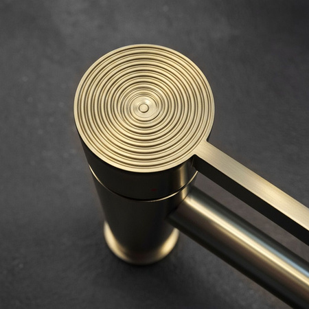 Bateria Umywalkowa Foster Złota Szczotkowana Niska