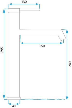 Bateria Umywalkowa Foss Nikiel Szczotkowany Inox Wysoka