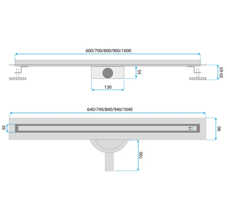 Odpływ Liniowy NEOX Slim PRO Miedź Szczotkowana 