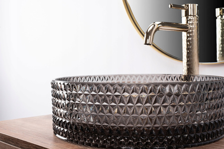 Umywalka Nablatowa Szklana Cristal 35 Black