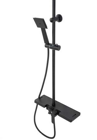 Zestaw Prysznicowy BRAVO z Półką Czarny Mat