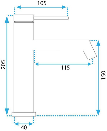 Bateria Umywalkowa Foss Niska Czarna