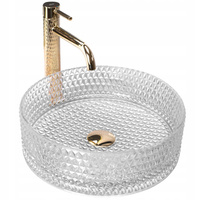 Umywalka Nablatowa Szklana Cristal 35 Transparent