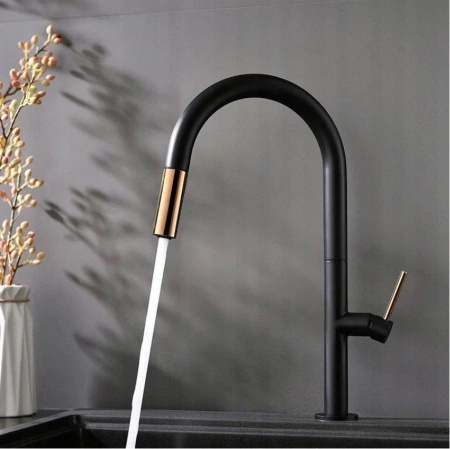 Bateria Kuchenna Apollo Czarna Różowe Złoto