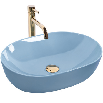 Umywalka Nablatowa Lisa 49 cm Jasnoniebieska