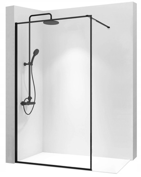 Czarna Ścianka Prysznicowa Walk-In Bler Black