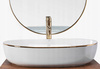 Umywalka Nablatowa Cleo 61 White Gold Edge