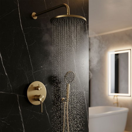 Zestaw Natryskowy Podtynkowy Foster Złoty Szczotkowany + Box