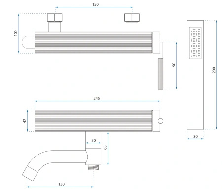 Bateria Wannowa Natynkowa Rea Argon Miedź Szczotkowana