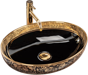 Umywalka Nablatowa Margot Black Gold