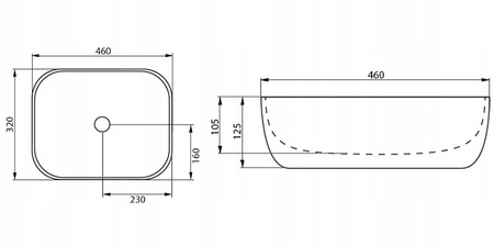 Umywalka Nablatowa Tracy Biała
