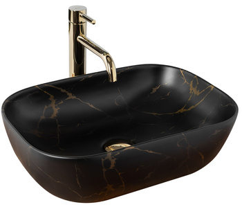 Umywalka Nablatowa Belinda Black Marble Matt