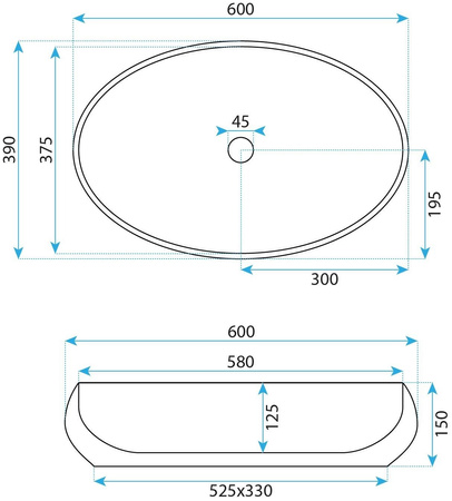 Umywalka Nablatowa Owalna Maya