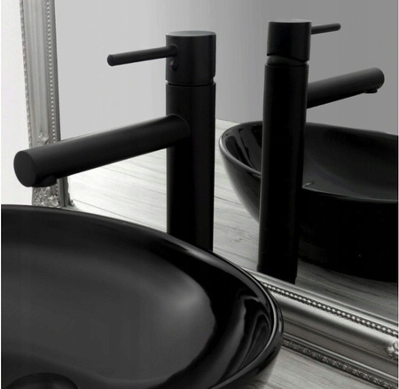 Bateria Umywalkowa Tess Black High Wysoka