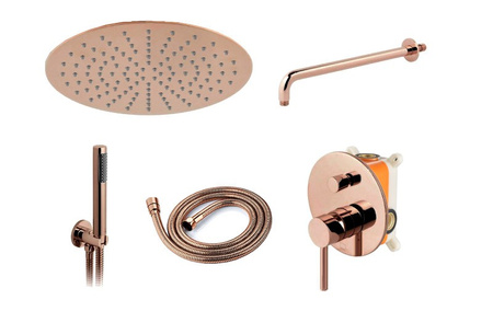 Zestaw Natryskowy Podtynkowy Lungo Rose-Gold