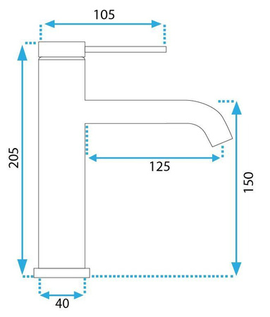 Bateria Umywalkowa Clif Tytan Niska