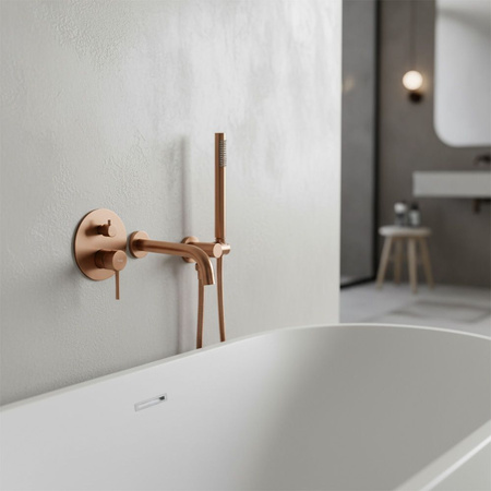 Bateria Wannowa Podtynkowa Lungo Miedź Szczotkowana + Box