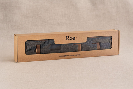 Komplet Wieszaków Łazienkowych 4 Elementy Mati Miedź Szczotkowana