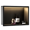 Półka Łazienkowa Wnękowa LED 45x30 Czarna