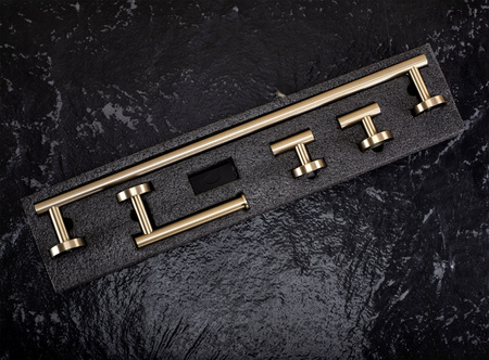 Zestaw Wieszaków Łazienkowych Ari Złoty Szczotkowany