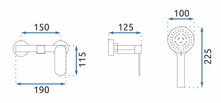 Bateria Wannowa Ścienna Berg Czarna
