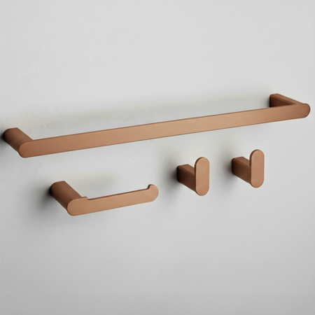 Komplet Wieszaków Łazienkowych 4 Elementy Mati Miedź Szczotkowana