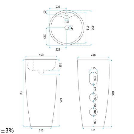 Umywalka Wolnostojąca Anya Savana Matt