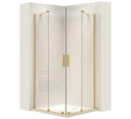 Kabina Montana Double Złoto Szczotkowane 90x90
