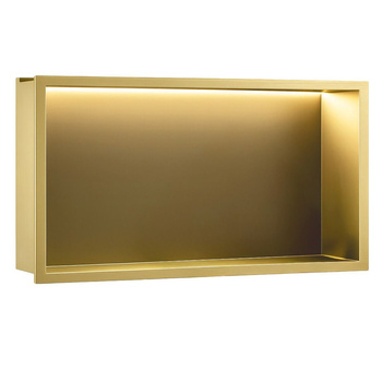 Półka Łazienkowa Wnękowa LED 60x30 Złota Szczotkowana