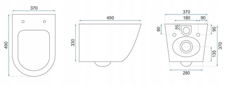 Misa WC Podwieszana Carlo Flat Gold Edge
