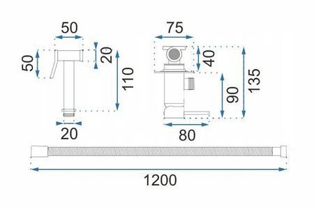 Bateria Bidetowa Lungo Loop Miedź
