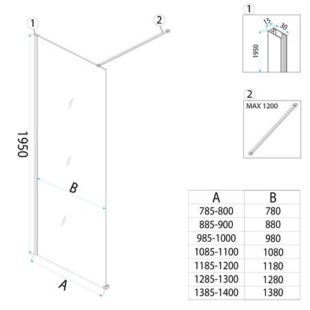 Ścianka Prysznicowa Flexi Chrom