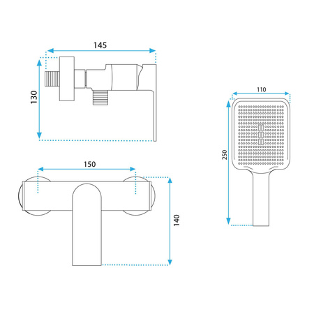 Bateria Prysznicowa Ścienna Hass Złota Szczotkowana