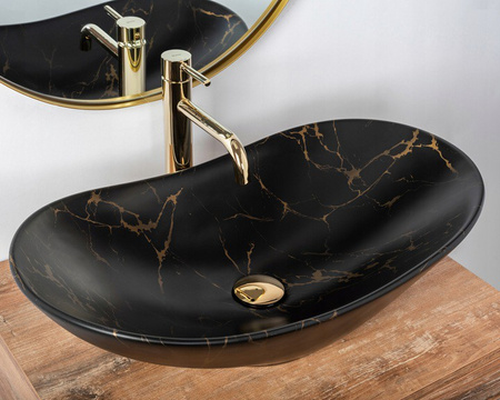 Umywalka Nablatowa Royal Marble Black Mat