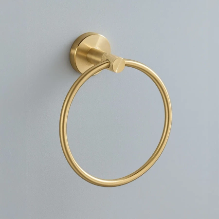 Wieszak Łazienkowy Ring Modern Złoty Szczotkowany