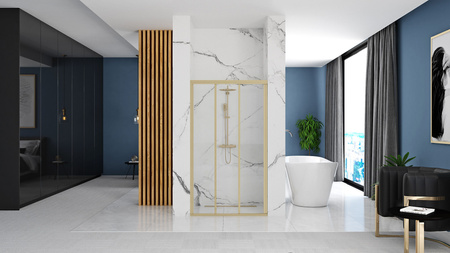 Drzwi Prysznicowe Przesuwne Złote Szczotkowane Alex