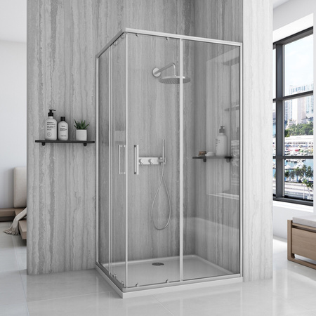 Kabina Prysznicowa Rea City 80x100 cm Nikiel Szczotkowany
