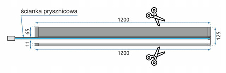 Ścianka Walk In Aero Easy Clean z wieszakiem Evo