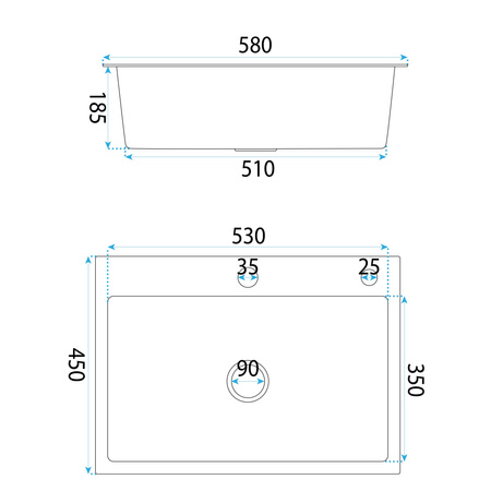Zlewozmywak Kuchenny Liam Czarny + Syfon