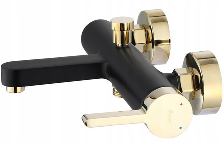 Bateria Wannowa Ścienna Polo Czarna Złota