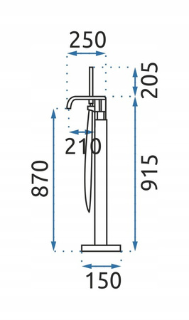 Bateria Wannowa Podłogowa Carat Złota