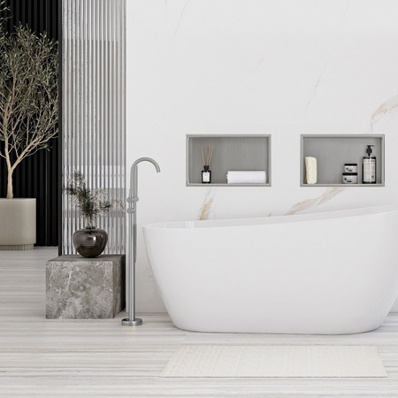 Półka Wnękowa Łazienkowa 30x45 Stal Szczotkowana