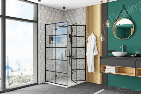 Kabina Prysznicowa Narożna Składana Molier Black Double