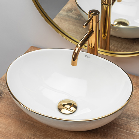 Umywalka Nablatowa Sofia Gold Edge
